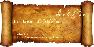 Lentner Ádám névjegykártya